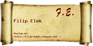 Filip Elek névjegykártya