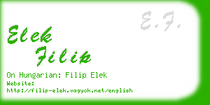 elek filip business card